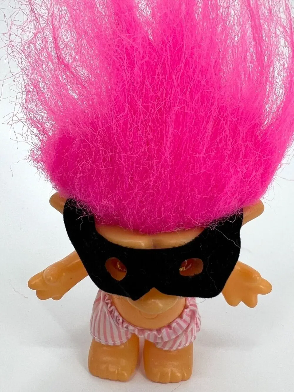 Vintage Korea Lucky Troll Doll Boxer Shorts Mask Pink Hair Brown Eyes